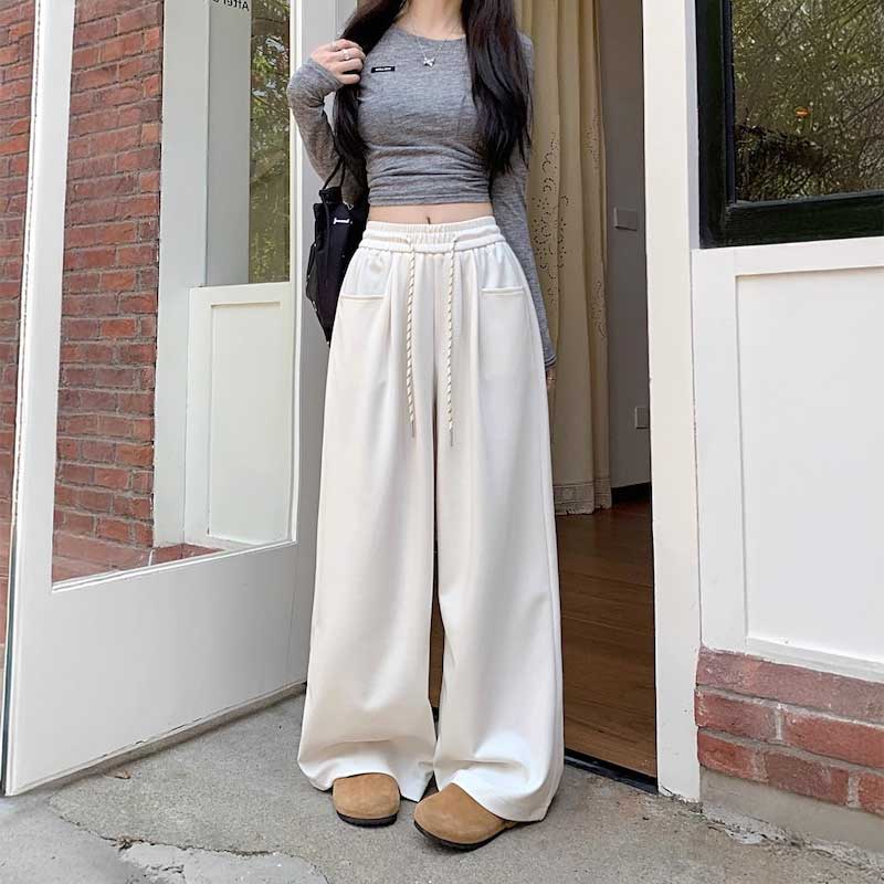 ワイドポケットアクセントドロースウェットパンツ