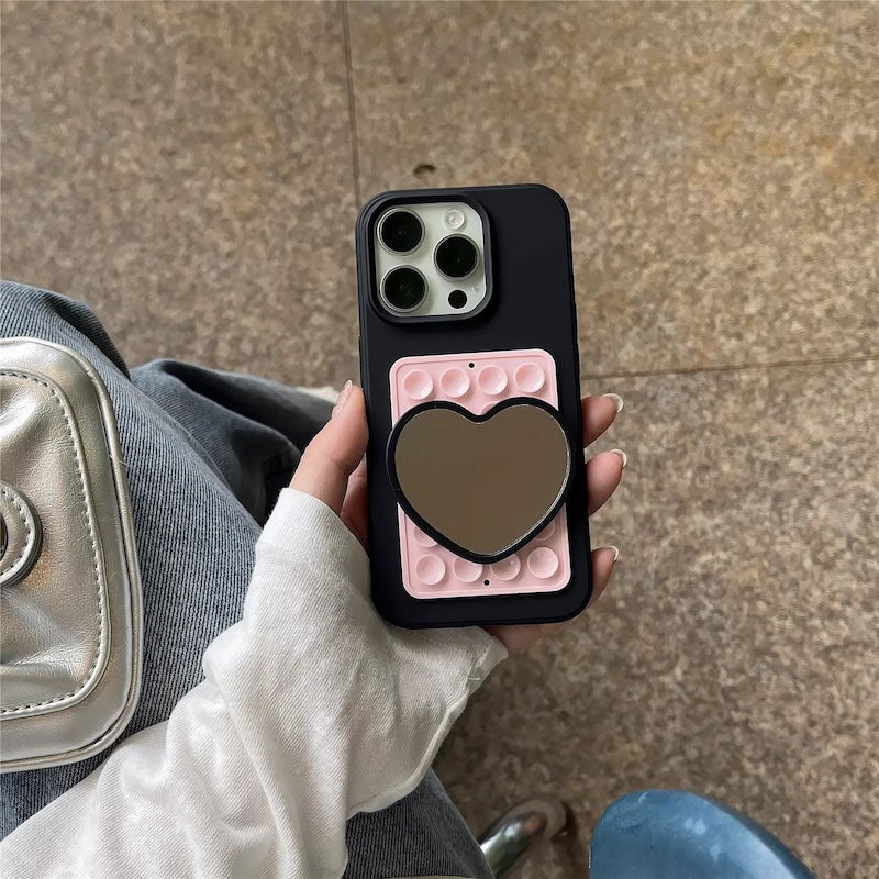 【iPhone17対応】ハートコントラスト吸盤iPhoneケース
