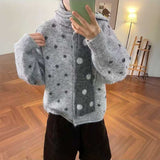ドットカーディガン＆ドットマフラーSET