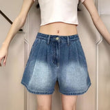 バックリボンショートデニムパンツ