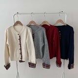 チェックアクセントカーディガン