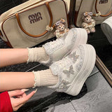 バタフライラインストーンスニーカー