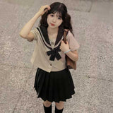 モカブラウンボタン制服コーデSET