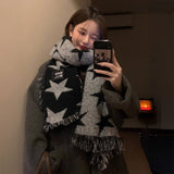 スターパターンフリンジマフラー