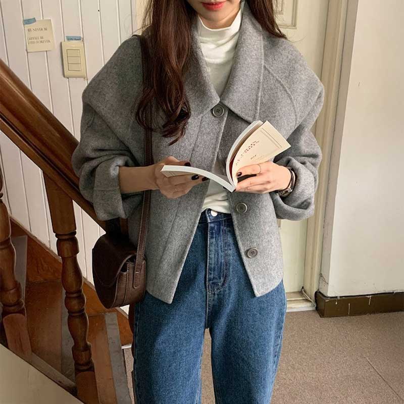 シングルラペルショートコート