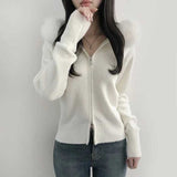 ダブルジップファーニットパーカー