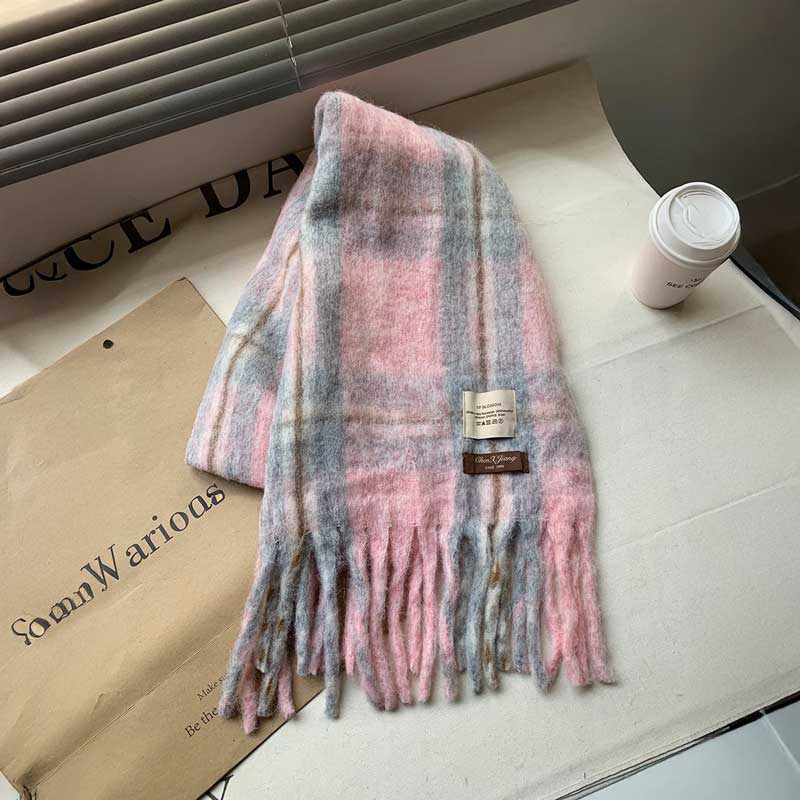 ウールタッチチェックマフラー