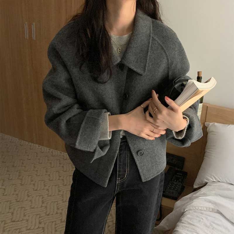 シングルラペルショートコート