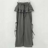 サイドリボンダブルフレアジャージパンツ