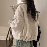 リバーシブルボアチェックダウン