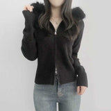 ダブルジップファーニットパーカー