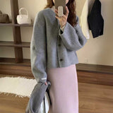 ノーカラーウールタッチボタンコート