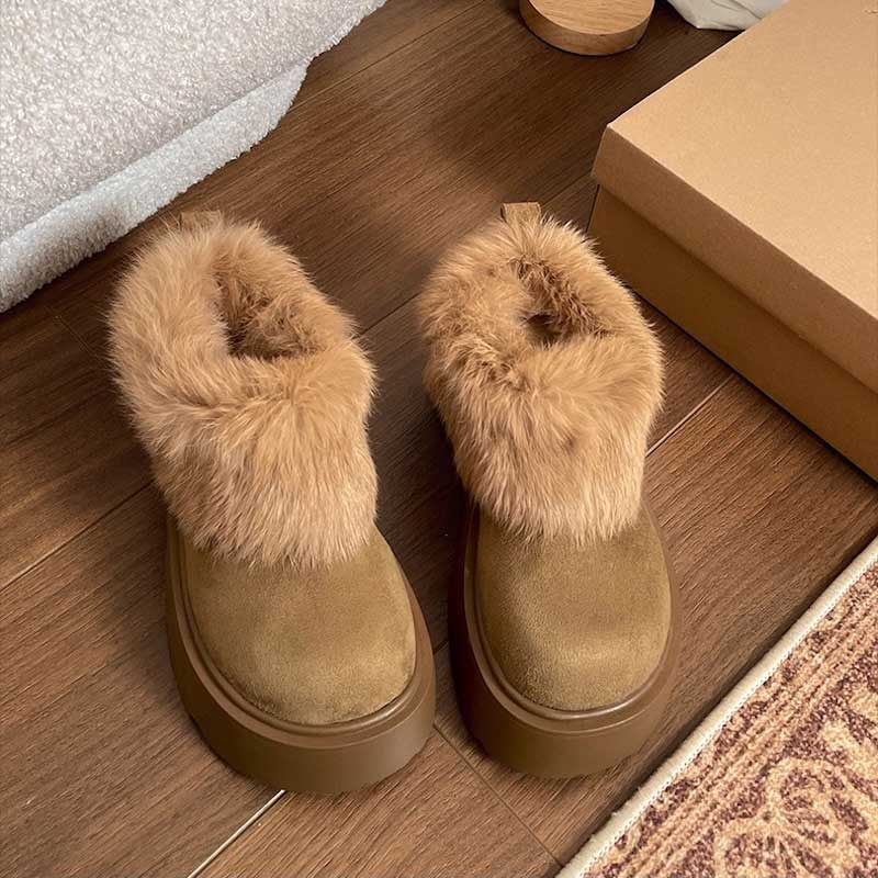 厚底ショートファームートンブーツ