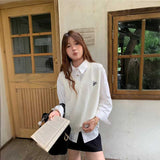 ワンポイントケーブルニットベスト