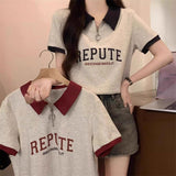 ハーフジップスウェットTシャツ