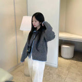 ウールタッチラインカラーカーディガン