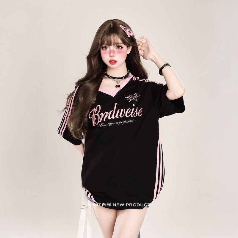 ASIF CALIE★韓国★人気★GURLS JUST T-SHIRT 半袖Tシャツ 3色 CALIE GURLS T-SHIRT BLACK - 에즈이프캘리(asifCALIE)