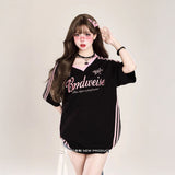 VネックトラックユニTシャツ