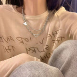 ダブルチェーンブラックハートネックレス