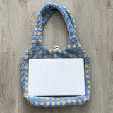 ボアチェックトートバッグ