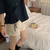 ワンサイドタイデニムシャツ