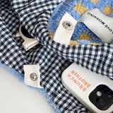 ボアチェックトートバッグ