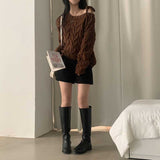 ショルダーストラップケーブルニット