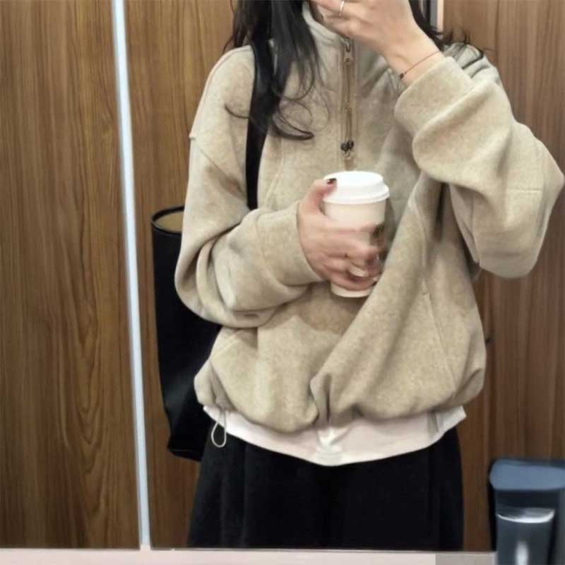 ソフトタッチハーフジップスウェット