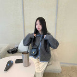 ウールタッチラインカラーカーディガン