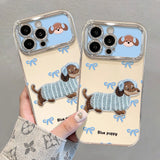 【iPhone17対応】ブルーリボンドッグiPhoneケース