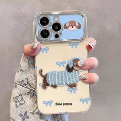ブルーリボンドッグiPhoneケース