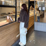 ハイネックファーショートコート