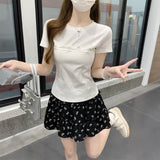 リボンラインレースTシャツ