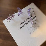 トリプルパープルバタフライイヤーカフ