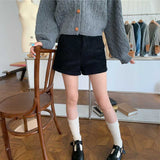 ベルト付きコーデュロイクラシックショートパンツ