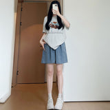 イージーデニムショートパンツ