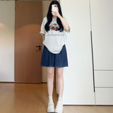 イージーデニムショートパンツ