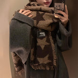 スターパターンフリンジマフラー