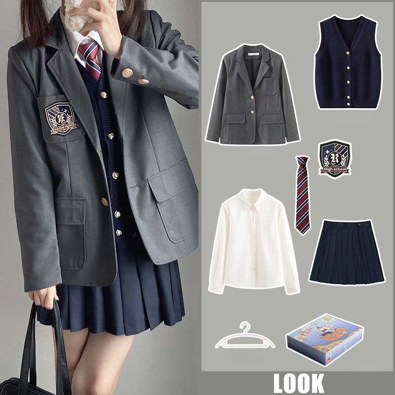 ダークカラーネクタイ制服コーデ5点SET