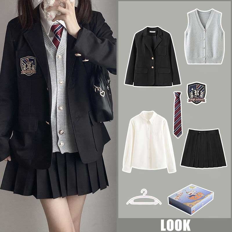 ダークカラーネクタイ制服コーデ5点SET