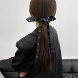 ストリートレザーリボンヘアクリップ