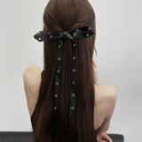 ストリートレザーリボンヘアクリップ