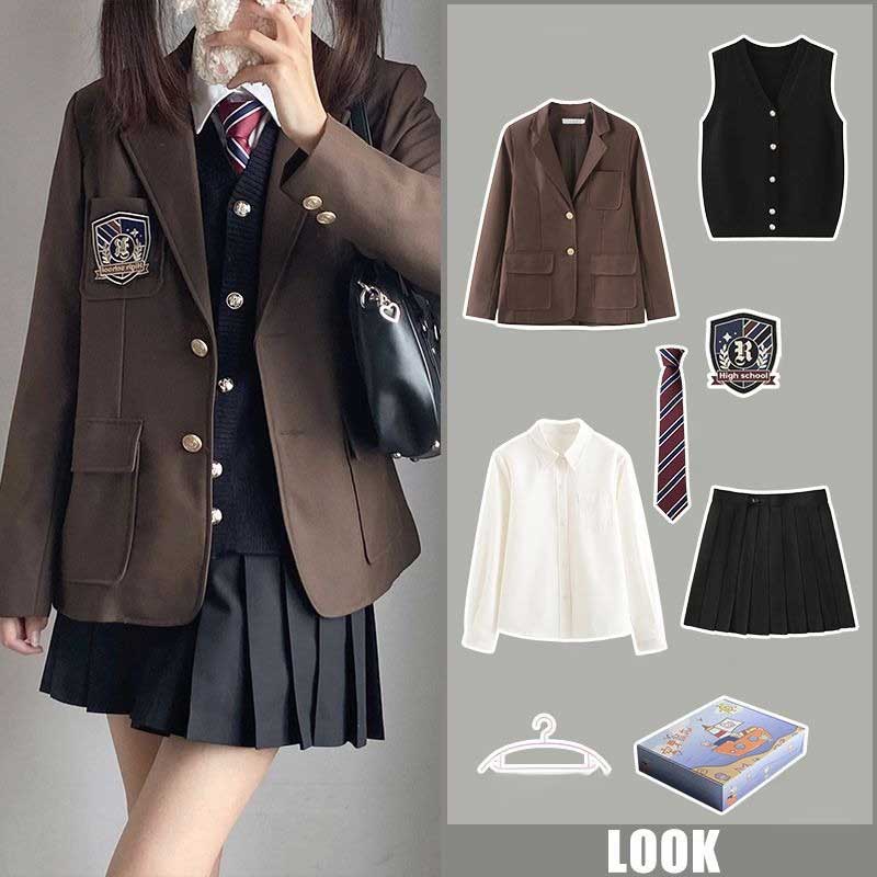 ダークカラーネクタイ制服コーデ5点SET