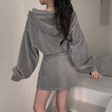 コーデュロイパーカー&タイトスカートSET