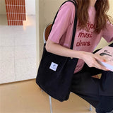 コーデュロイボタントートバッグ