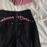 ピンクバッグロゴデニム
