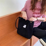 コーデュロイボタントートバッグ