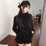 サイドボタンハイネックコート