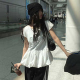 バルーンペプラムカジュアルTシャツ