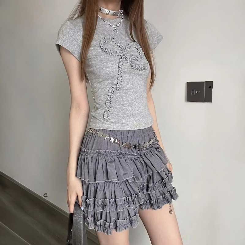 チュールリボンTシャツ